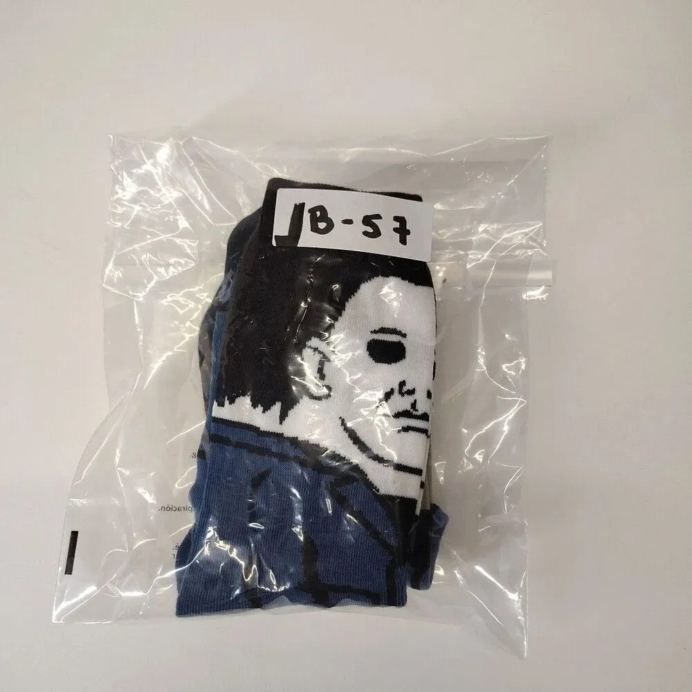 Halloween Friday 13th Jason Michael Myers Movies 2 Pair Men Sz 6-12 Socks NWOT